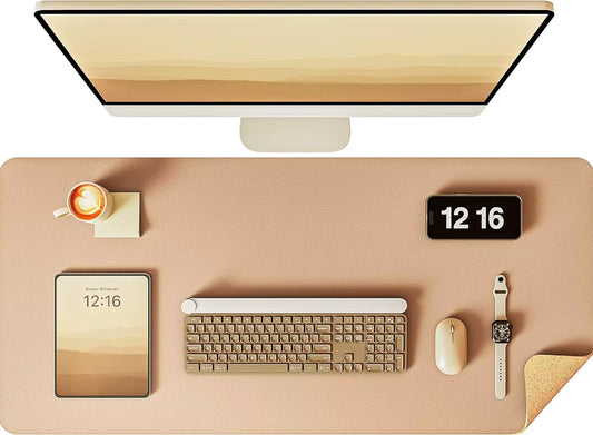 Cork Leather Desk Pad — Waterproof & Non-Slip