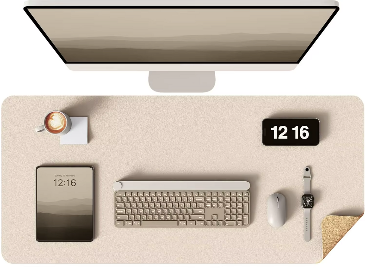 Cork Leather Desk Pad — Waterproof & Non-Slip