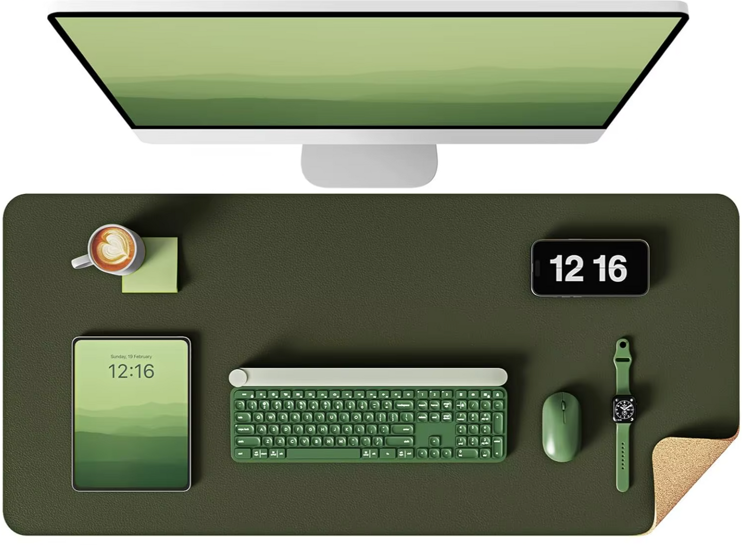 Cork Leather Desk Pad — Waterproof & Non-Slip